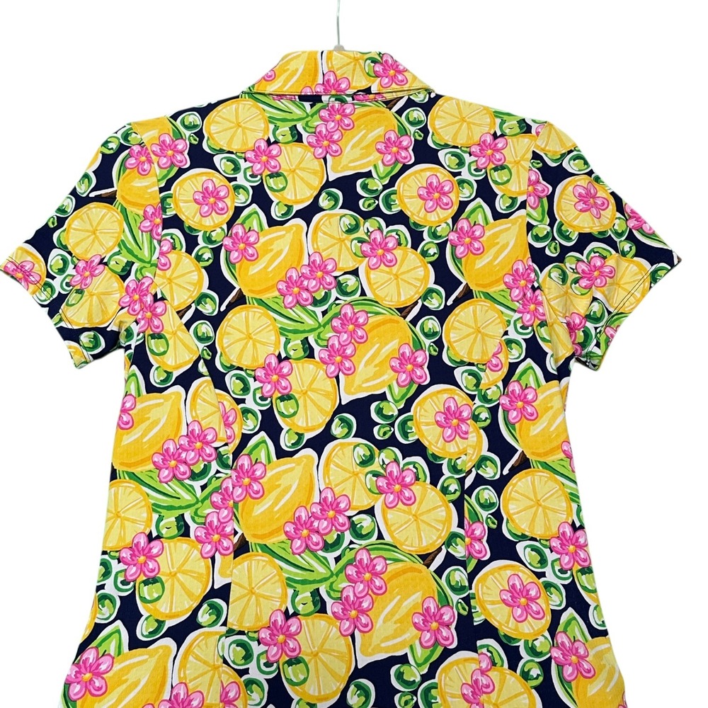 IBKUL Godet Golf Dress Lemon Floral Print UPF50 Cooling Zip Performance S - Picture 13 of 14